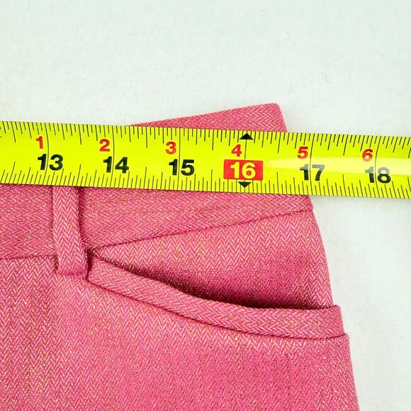 Liz Claiborne Women's Frozen Berry Metallic Contoured Waistband Trouser Sz 8 NWT - Picture 9 of 12